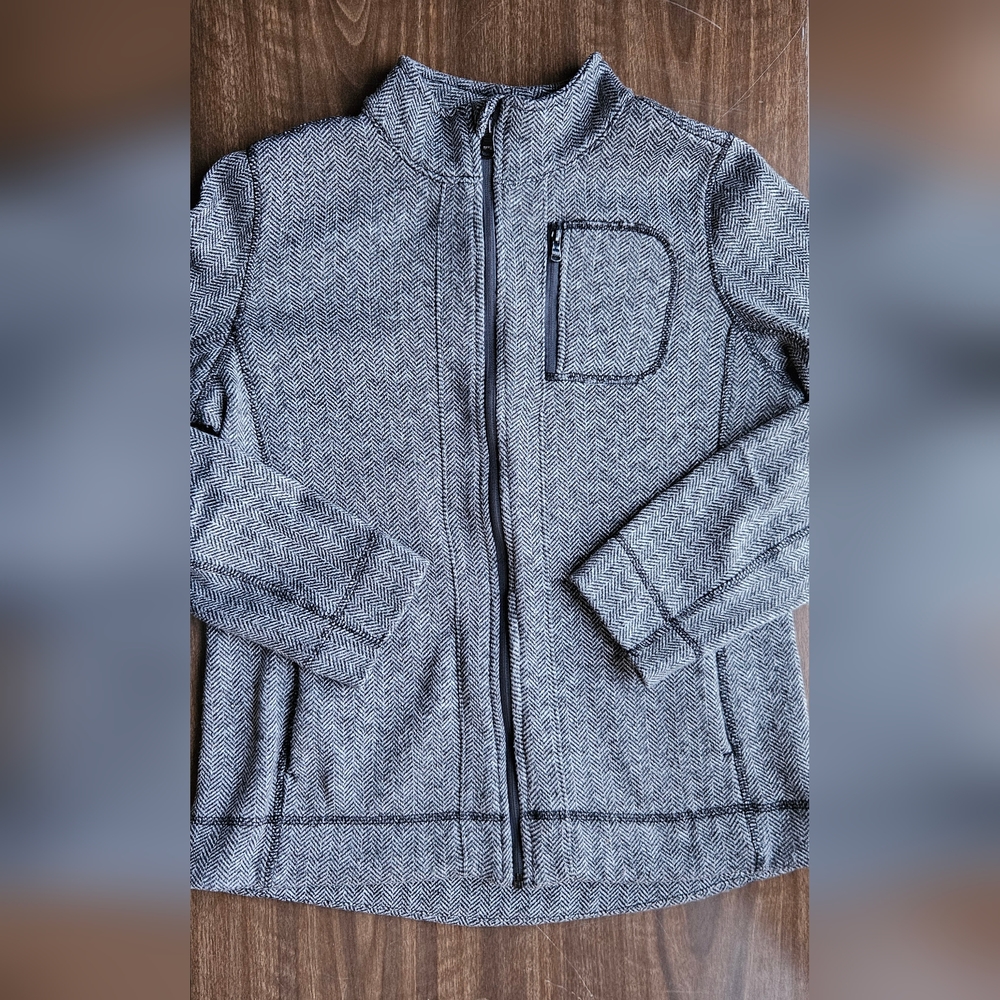 Marc New York Gray Herringbone Jacket Full Zip Women's Med